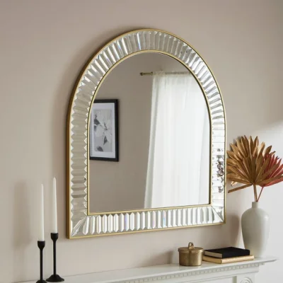 Dunelm Audra Arched Bevelled Overmantel Wall Mirror