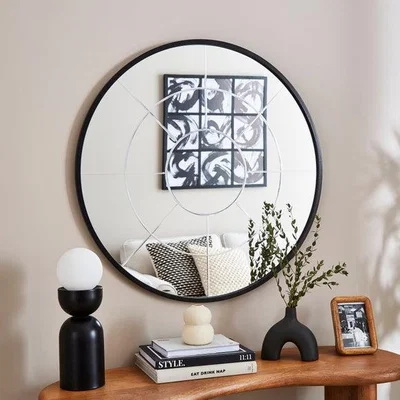 Dunelm Cora Round Etched Window Wall Mirror