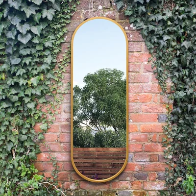 Dunelm Vultus Oval Indoor Outdoor Full Length Wall Mirror Gold