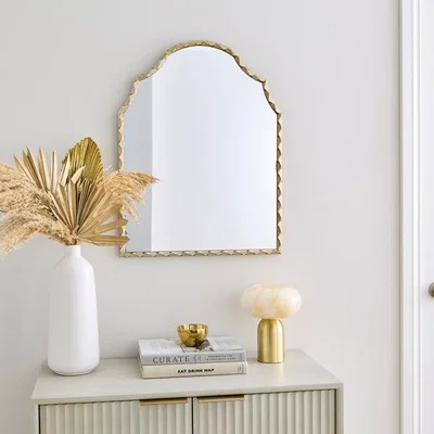 Dunelm Gold Brushed Effect Arched Wall Mirror