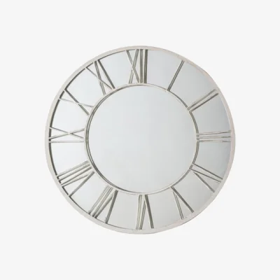 Dunelm Laines Indoor Outdoor Round Mirror, Distressed White 85cm White