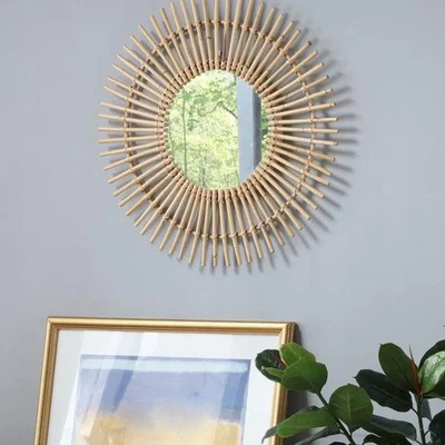 Dunelm Desser Starburst Round Rattan Wall Mirror