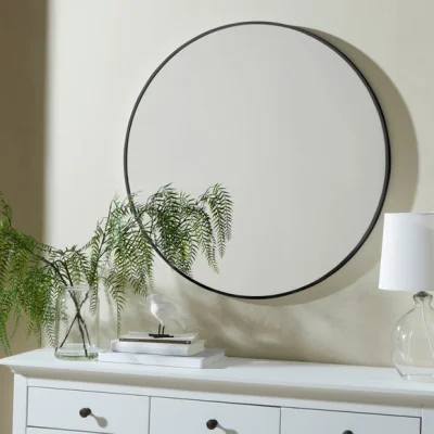 Dunelm Essentials Round Mirror 70cm Black