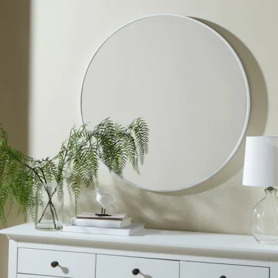 Dunelm Essentials Round Mirror 70cm White