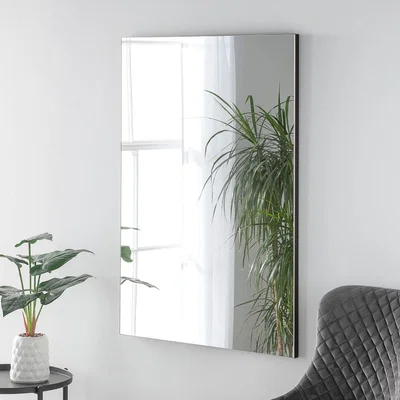 Dunelm Yearn Seamless Rectangle Wall Mirror Black