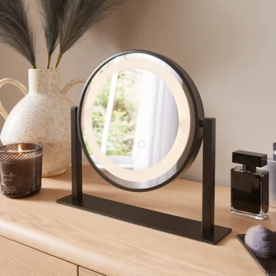 Dunelm Round Light Up Dressing Table Mirror