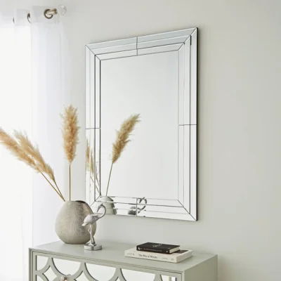 Dunelm Triple Edge Over Mantle Mirror, 100x70cm Silver