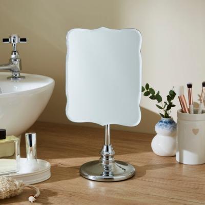 Dunelm Chrome Scalloped Free Standing Mirror