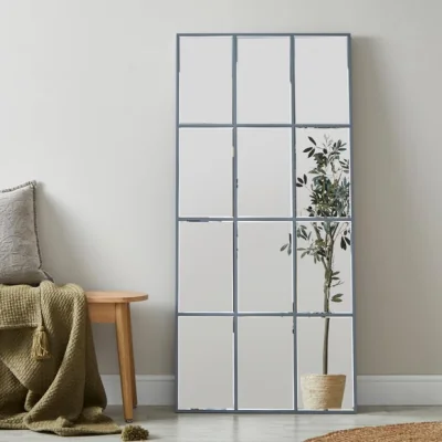 Dunelm Luxe Window Mirror, 65x145cm Grey