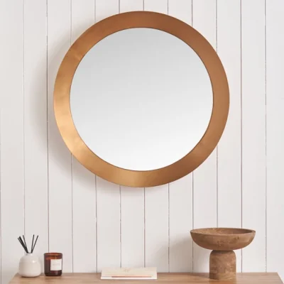 Dunelm Angled Metal Frame Round Wall Mirror