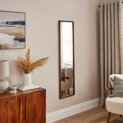 Dunelm Lucia Twisted Wood Rectangle Full Length Wall Mirror