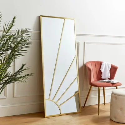 Dunelm Sun Rays Full Length Leaner Mirror Gold