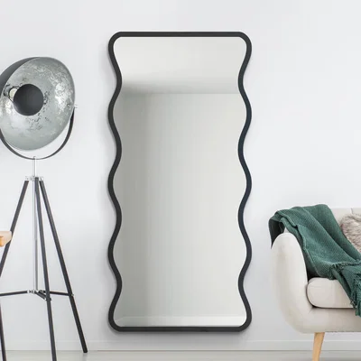 Dunelm Pluctus Rectangle Wavy Full Length Wall Mirror Black