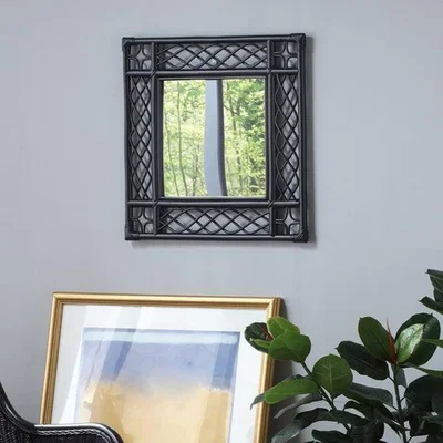 Dunelm Desser Vintage Square Rattan Wall Mirror