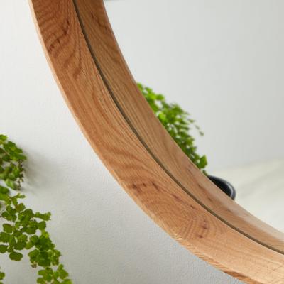 Dunelm Elements Round Framed Wall Mirror Light Oak