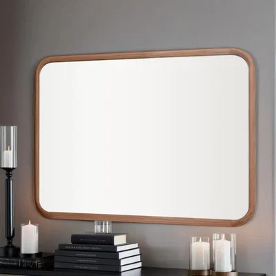 Dunelm Yearn Curved Solid Oak Wall Mirror Natural