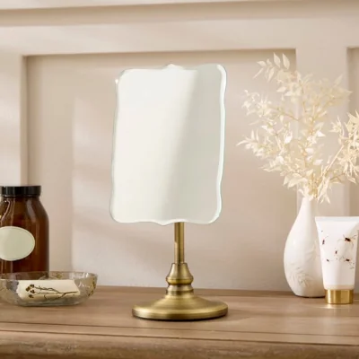 Dunelm Classic Antique Brass Pedestal Mirror