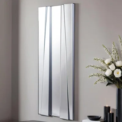 Dunelm Yearn 3d Tapered Full Length Wall Mirror Silver