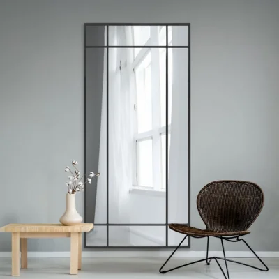 Dunelm Penestra Contemporary Wall and Leaner Mirror Black