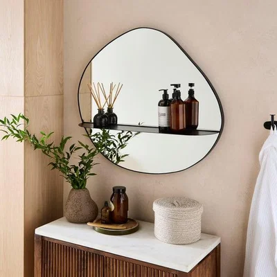 Dunelm Pebble Wall Mirror with Shelf