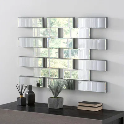 Dunelm Yearn Brickwork Wall Mirror Silver