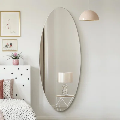 Dunelm Ovale Frameless Oval Wall Mirror Black