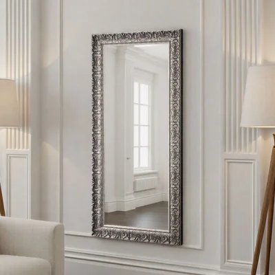 Dunelm Yearn Carved Antique Bevelled Full Length Wall Mirror
