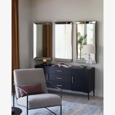 Danetti Giselle Large 3 Panel Wall Mirror Plain