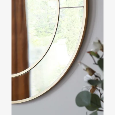 Danetti Elton Medium Round Wall Mirror Gold