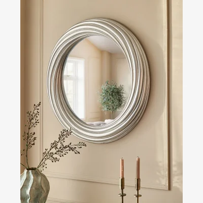 Danetti Kyla silver round mirror