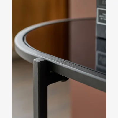 Danetti Thea Black Smoked Mirror Console Table