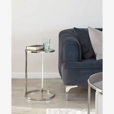 Danetti Thea Smoked Mirror and Stainless Steel Tray Table