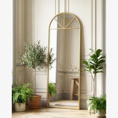 Dibor Alzac Gold Tall Rounded Arch Mirror