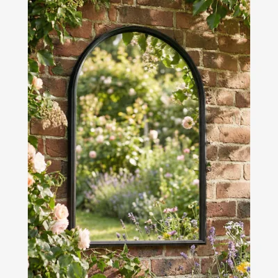 Dibor Classic Outdoor Arched Iron Mirror