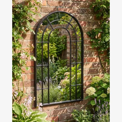 Dibor Canet Black Tall Rounded Arch Mirror