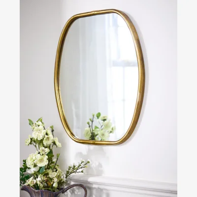Dibor Distressed Gold Wall Mirror