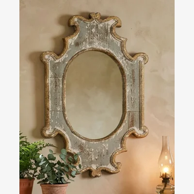 Dibor Barfleur Vintage Wood Wall Mirror