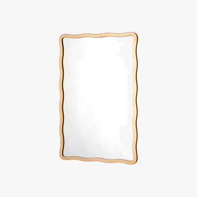 Furniture Village Wave Rectangle Mirror - Gold