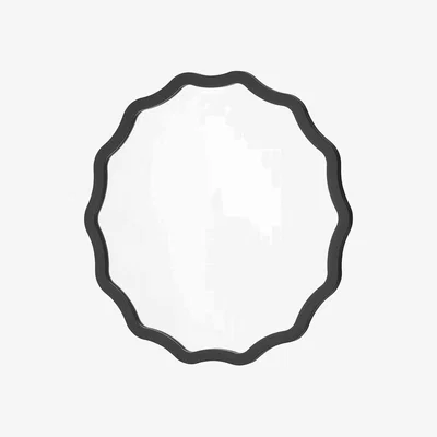 Furniture Village Wave Circle Mirror - Black