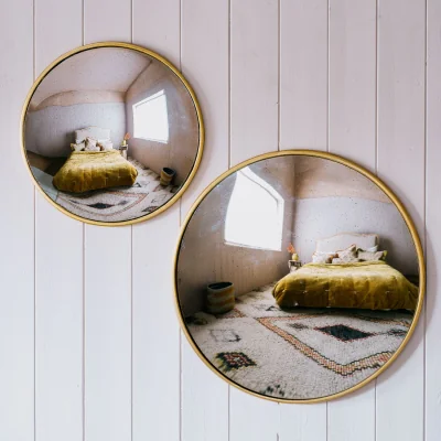 Graham & Green Graham and Green Round Slim Frame Convex Wall Mirror - Medium
