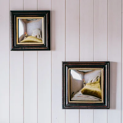 Graham & Green Graham and Green Square Black & Gold Wall Mirror - Large