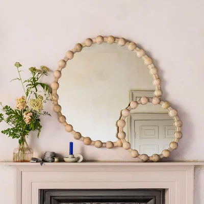 Graham & Green Graham and Green Brooklyn Natural Wooden Round Mirror Large