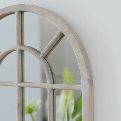 Habitat Habitat Wooden Arch Wall Mirror - White - 70x50cm