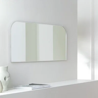 Habitat Habitat Silver Round Edge Rectangular Wall Mirror - 40x100cm