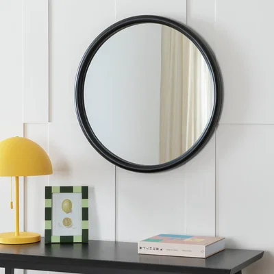 Habitat Habitat Black Round Wall Mirror - 60x60cm