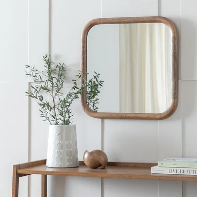 Habitat Habitat Brown Chunky Mango Wood Wall Mirror- 50x50cm