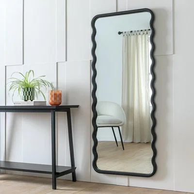 Habitat Habitat Black Wiggle Full Length Wall Mirror - 60x150cm