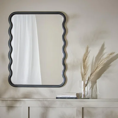 Habitat Habitat Black Wiggle Wall Mirror - 60x80cm