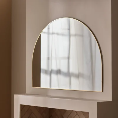 Habitat Habitat Overmantle Gold Aluminium Arch Wall Mirror - 100x75cm