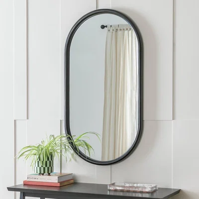 Habitat Habitat Black Pill Wall Mirror - 110x60cm
